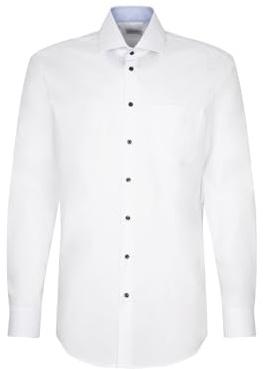 Seidensticker Homme Chemise Regular Fit Langarm Popeline Blanc, 45 EU