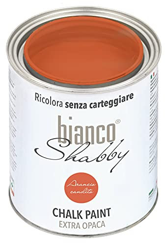 bianco Shabby® Arancio Candito (Candied Orange) Water-Based Chalk Paint for All Surfaces – Extra Matt Finish (1 Litre)