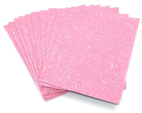 sixstore Fogli di schiuma glitterata A5 autoadesivi – Forniture artistiche creative per bambini, artigianato stagionale e decorazioni, confezione da 10 (rosa)