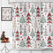 Hnmdmyi Tenda da doccia Natale 180x180, Colorato Alberi di Natale Stelle Fiocco di Neve Inverno Agriturismo Tenda da bagno impermeabile in tessuto poliestere lavabile per il bagno con ganci
