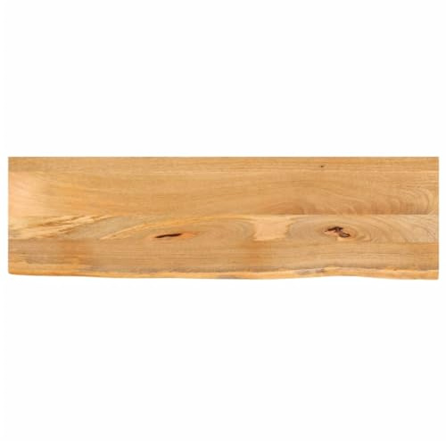Xichuzi Tischplatte mit Baumkante 120x40x2,5 cm Massivholz Mango, Arbeitsplatte, Holzplatte, Schreibtischplatte, Waschtischplatte, Küchenarbeitsplatte - 370446