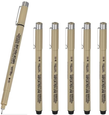 PATIKIL Pennarelli Fineliner, 6 Pezzi 08 0.5mm Pennarelli Fineliner Nero Inchiostro Impermeabile Archival Penne Da Disegno Set Di Materiali Artistici Per Schizzi Journaling Scrapbooking