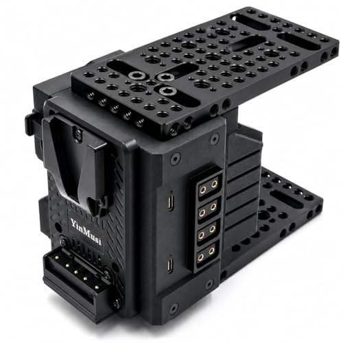 YinMusi Ny kamerabur expansionsmodul tillbehör kompatibel med FX3/FX30 Cineback inbyggd spänningsskärm, med 4 D-kranar och dubbla USB-C-portar