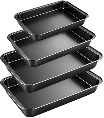 Pilikoll 4 stycken rektangulära bakformar med non-stick beläggning för