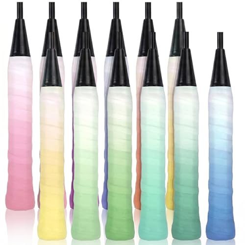 12 Pack Tacky Tennis Racket Grip Tape Anti-Slip Tennis Grips Racquet Overgrip Tape Comfortable Handle Overgrip Grip Wrap for Badminton Pickleball Squash Precut