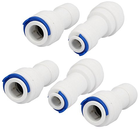 sourcing map 3/8-inch Tube to 1/4-inch Tube Push Fit Straight Quick Connect 5pcs for RO Water System