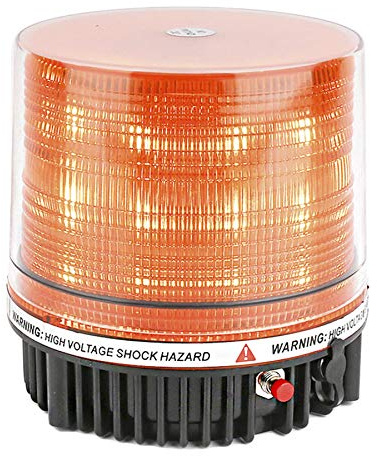LE-JX Amber Wireless Rotating Beacon Orange Battery Led Strobe Warning Light Roof Top Plow Hazard Flash Emergency Mail Lights 12 V with Magnetic Base Mount and Rechargeable Plug (Yellow, 18 LED)