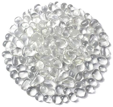 WAYBER Glass Stones, 1Lb/460g Irregular Sea Glass Dercorative Rocks Non-Toxic Artificial Crystal Pebbles for Aquarium Decoration/Vase Filler/Table Scatter/Handcraft/Jewelry Making/Gems Display, Clear