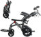 Wisging Ultra-Light Transport Wheelchair - Folding Portable Wheelchair with Hand Brake - Trolleys for Elderly Aircraft Travel