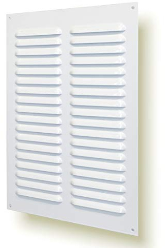 Rejilla de ventilación metálica con malla antiinsectos de 20x25cm (20x25cm, Blanco)