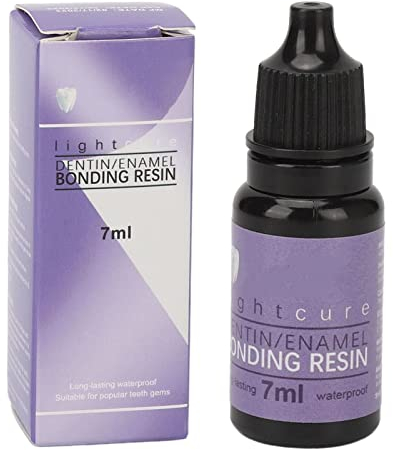 Fyearfly Tooth Gem Glue, 2pcs 7ML DIY Teeth Decoration Glue Professional UV Lamp Curing Teeth Rhinestone Bonding Resin