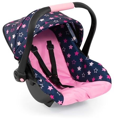 Bayer Design 67916AA siège d'auto de poupée avec Pare-Soleil et Ceinture de sécurité, Accessoire pour Poupon jusqu'à 46cm, à partir de 3 Ans