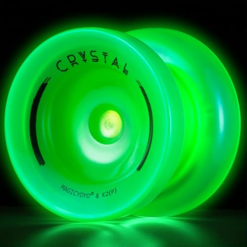 MAGICYOYO K2 Yoyo pour enfants, vert phosphorescent, Yo Yo réactif pour enfants, yo-yo insensible pour joueur avancé, tours de doigts professionnels + 12 cordes Yoyo + kit de roulement YoYo