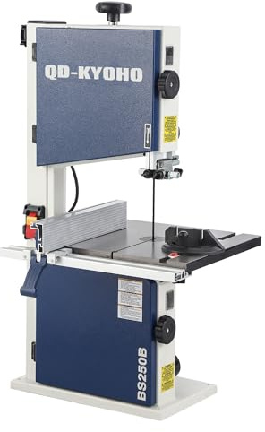 QD-KYOHO Band Saw, 10-Inch Bandsaw for Woodworking, 1515 & 3280 FPM Dual-Speed Bandsaw, 1/2 HP，120 V 5.3-Amp Motor, Band Saws with Double-Sided Fence Assembly, Steel Bandsaws with Miter Gauge