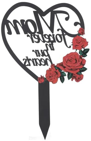 Decoración de corazón con forma de corazón para cementerio, conmemorativo de tumba de hierro, decoración de estaca de tumba, simpatía en forma de corazón