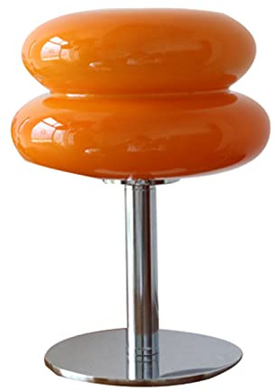 Glasbordslampa Tårtform, Orange, Sänglampa för Sovsal, Energieffektiv, Mjukt Ljus, Enkel Användning