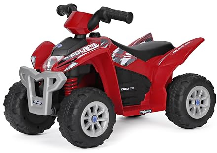 PEG Polaris Mini Le Quad électrique à Batterie Rechargeable Polaris Mini pour Enfant est l’idéal pour Ses premières expériences de Jeu, il Peut être utilisé dès l’âge de 1 an.