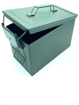 Caja de Municiones de Metal Estanqueidad Caja de Almacenamiento Ammo Box, Verde - 50CAL