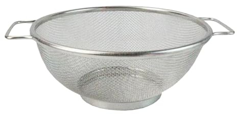 Colanders & Food Strainers, 304 Stainless Steel 3-Quart Large Capacity Durable Fine Mesh Sieve with Handles,Dishwasher Safe Quick Drain Rice Washer Strainer Bowl for Fruits,Food,Pasta,Vegetables