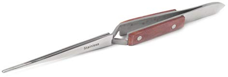 blueINOX Lötpinzette/Kreuzpinzette/Industrie- & Technische Pinzette – Präzisionswerkzeug mit gerader Spitze (17 cm, Edelstahl, isolierter Griff)