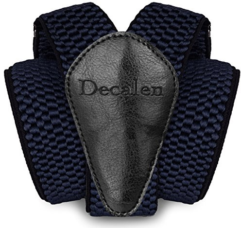 Decalen Mens Braces with Very Strong Metal Clips Wide 4 cm 1.5 inch Heavy Duty Suspenders One Size Fits All Men and Women Adjustable and Elastic Y Style