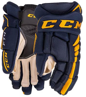 CCM JetSpeed FT4 Pro - Guantes de hockey para niño, 11 pulgadas, color verde oscuro y blanco