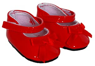 Red Bow Mary Janes Fits 18 Inch Girl Dolls and Kennedy and Friends Dolls- 18 Inch Doll Shoes