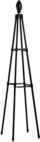 ulapithi Garden Trellis For Climbing Plants Heavy Duty Green Metal Obelisk, Rustproof Potted Plant Support Flowers Vegetable Fruits Vines Support, A: Black four-legged reinforced height 80cm