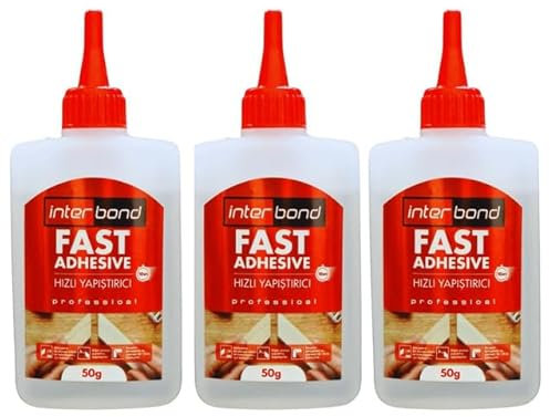 Interbond Lot de 3 tubes de colle instantanée extra forte 50 g – Colle de montage, colle pour tissu et colle céramique – Colle universelle pour réparations professionnelles – Colle idéale pour
