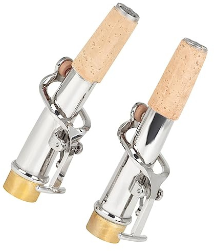 DRESSOOS 2 Pezzi Di Accessori Per Sassofono Soprano, Bocchino Di Ricambio Per Sassofono, Accessorio Per Sassofono, Tappo Per Bocchino Per Sassofono Soprano In Metallo, Bocchino Per