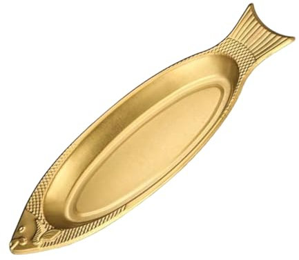 OUNONA Plato Forma De Pez De Acero Inoxidable y Ovalado Para Servir Pescado Parrilla y Carnes Asadas Para Reuniones Familiares y Fiestas Como Bandeja Decorativa Para Aperitivos