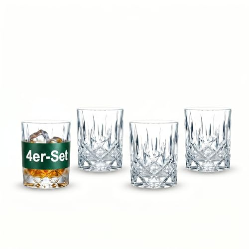Der-Porzellan-Laden DPL by Nachtmann Noblesse Whiskygläser, im 4er Set, Tumbler aus Kristallglas, 295 ml, spülmaschinengeeignet, brillante Lichtbrechung, H 9,8 cm, Ø 8,2 cm, Made in EU