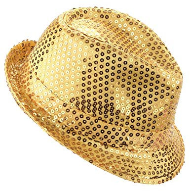 Generique - Trilby Hut Partyhut mit Pailletten Gold