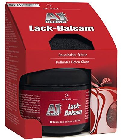 Dr. Wack – A1 ULTIMA Lack-Balsam 250 ml inkl. Spezial-Schwamm I Premium Lack-Pflege für brillanten Glanz & langanhalten Schutz I Für alle Lackarten I Hochwertige Autopflege – Made in Germany