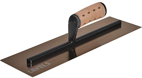 LEVEL5 16 x 4.75 0.7 MM Drywall Curved Trowel | Triple-Hardened Stainless Steel, High-Impact Handle | Sheetrock Gyprock Wall-Board Plasterboard | 4-973