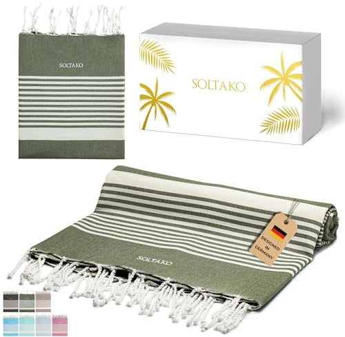 SOLTAKO Fouta Arthur Premium XXL, cachi, 200/200 cm