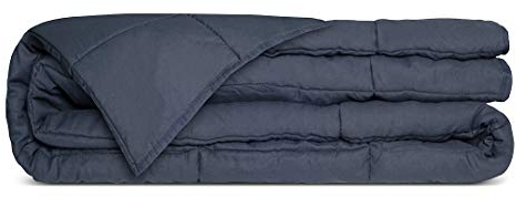 senso-rex Gewichtsdecke Schwere Decke Bettdecke für Erwachsene - Therapiedecke für sensorische Verarbeitungstherapie für Angst und Schlafstörungen mit Glasperlen Dunkelblau 150x200 cm 12 kg