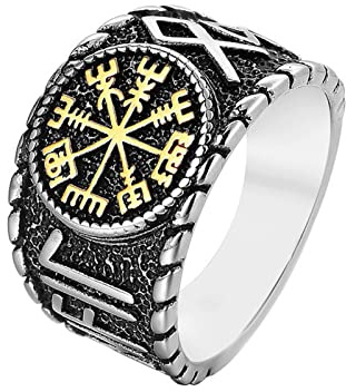 HCMA Viking Norse Mitologia Odin Acciaio Al Titanio Mens Anelli Punk Hip hop Rock Amuleto per L'uomo Fidanzato Biker Gioielli Creatività Regalo