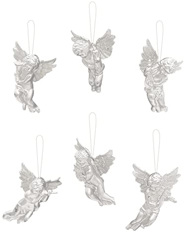 TianWlio Anhänger und Goldener Weihnachtsengel, silberner Kleiner, kreative Weihnachtsdekorationen, Ornamente, Wohnkultur Wandvasen Set Glas (B, One Size)