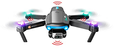 Drone, Quadricottero RC Pieghevole Doppia Fotocamera con Rilevamento Ostacoli a Infrarossi 360° Modalità Senza Testa Decollo con un Solo Tocco per Bambini Outdoor ABS 1 Pezzo
