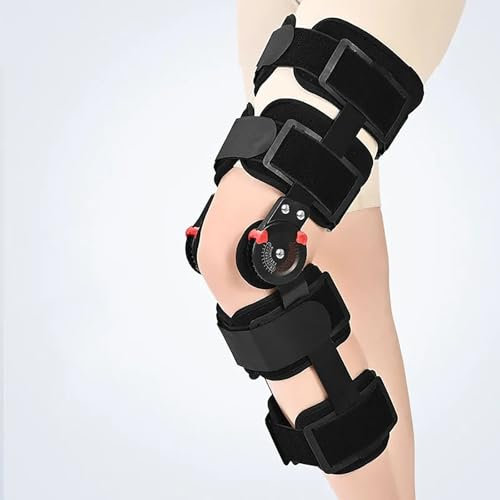 Vexorium Ortesis de Rodilla Ajustable con bisagras, Soporte ortopédico para Rodilla, Protector posoperatorio para Rodilla y Pierna, Cuidado de ligamentos,Left Side