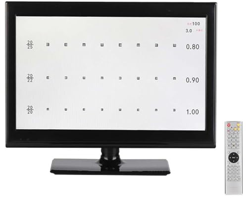 GJBMXSM Tableau D'acuité Visuelle Numérique,Tableau Oculaire électronique LCD Haute Résolution pour Optométrie,Appareil Mesure Vision avec Distance Mesure Réglable (1 à 6 M),pour Examen La Vue,18.5in