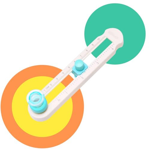 Coupe-papier circulaire - Taille réglable de 2 à 20 cm - Coupe-cercle de précision pour travaux manuels, impression - Utilisation facile et coupe lisse