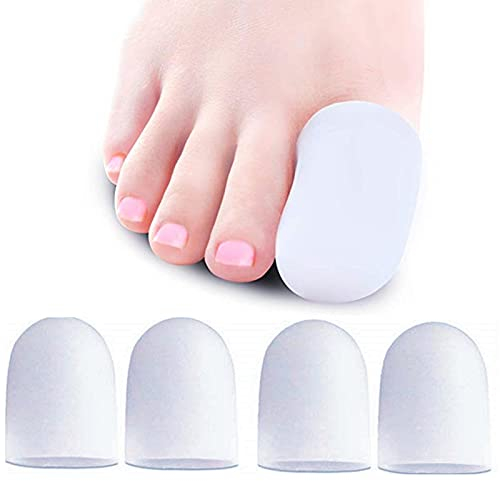 4 Gel Zehenkappen Set Für den großen Zeh - gegen Blasen und Schwielen - Premium Zehenpolster Zehenpflaster Zehentrenner