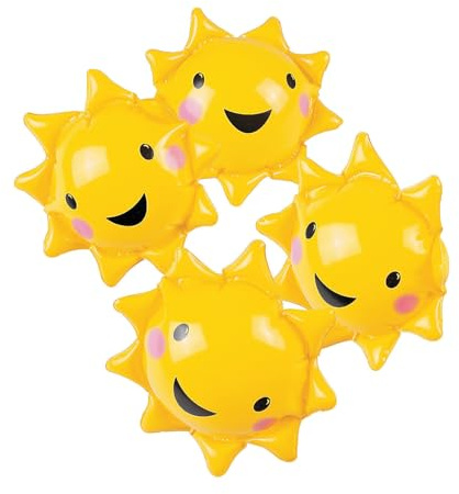 Fun Express Mini You are My Sunshine Beach Balls 12 Pack - Pool Toys for Kids Ages 4-8 & Toddlers | Inflatable Party Favors for Birthday & Summer Fun | Bulk Beach Ball Set for Pool Party Supplies