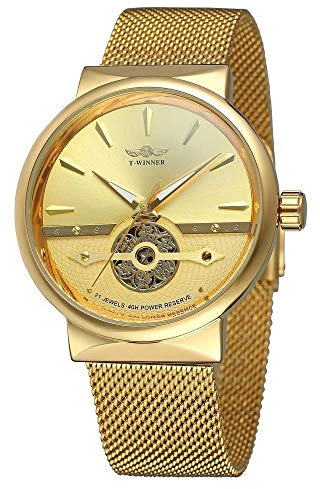 Orologi Da Polso,Orologio Meccanico Automatico Da Uomo Tourbillon Fashion Watch, Quadrante Dorato Quadrante Dorato