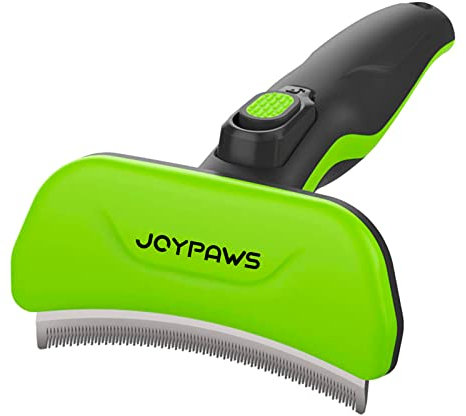 JOYPAWS Pet Grooming Brush for Dogs and Cats, Self-Cleaning Undercoat Deshedding Tool, Effectively Reduces Shedding by Up to 95%, Long or Short Hair Remover for Grooming, Green, Hair Brush