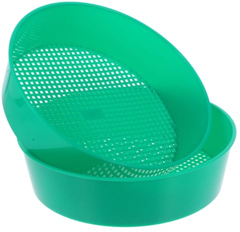 DOITOOL 2PCS Mesh plastica Giardino setaccio Giardinaggio piantina Strumento inddle per Compost Terreno Pietra (Verde, con deviazione di Colore)