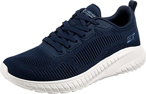 Skechers Bobs Squad Chaos Face Off Damen Sportschuhe, Navy Engineered Knit, 41 EU