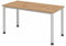 hjh OFFICE Schreibtisch Hilo höhenverstellbar 140 x 67 Asteiche/Silber